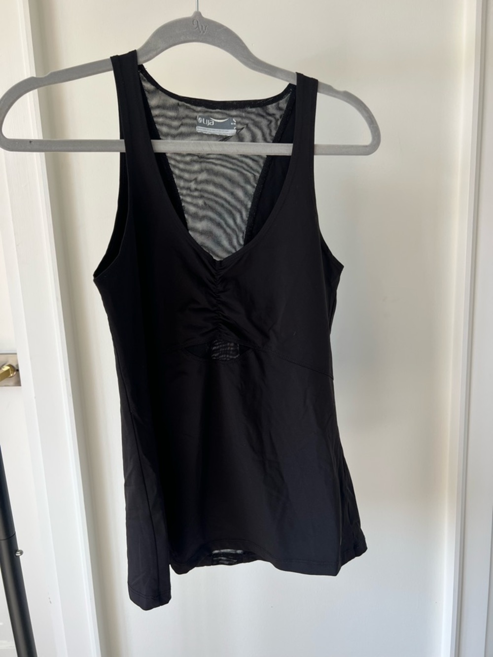 Lija Black Athletic Mesh Tank